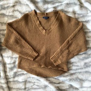 American Eagle Cropped V-Neck Sweater